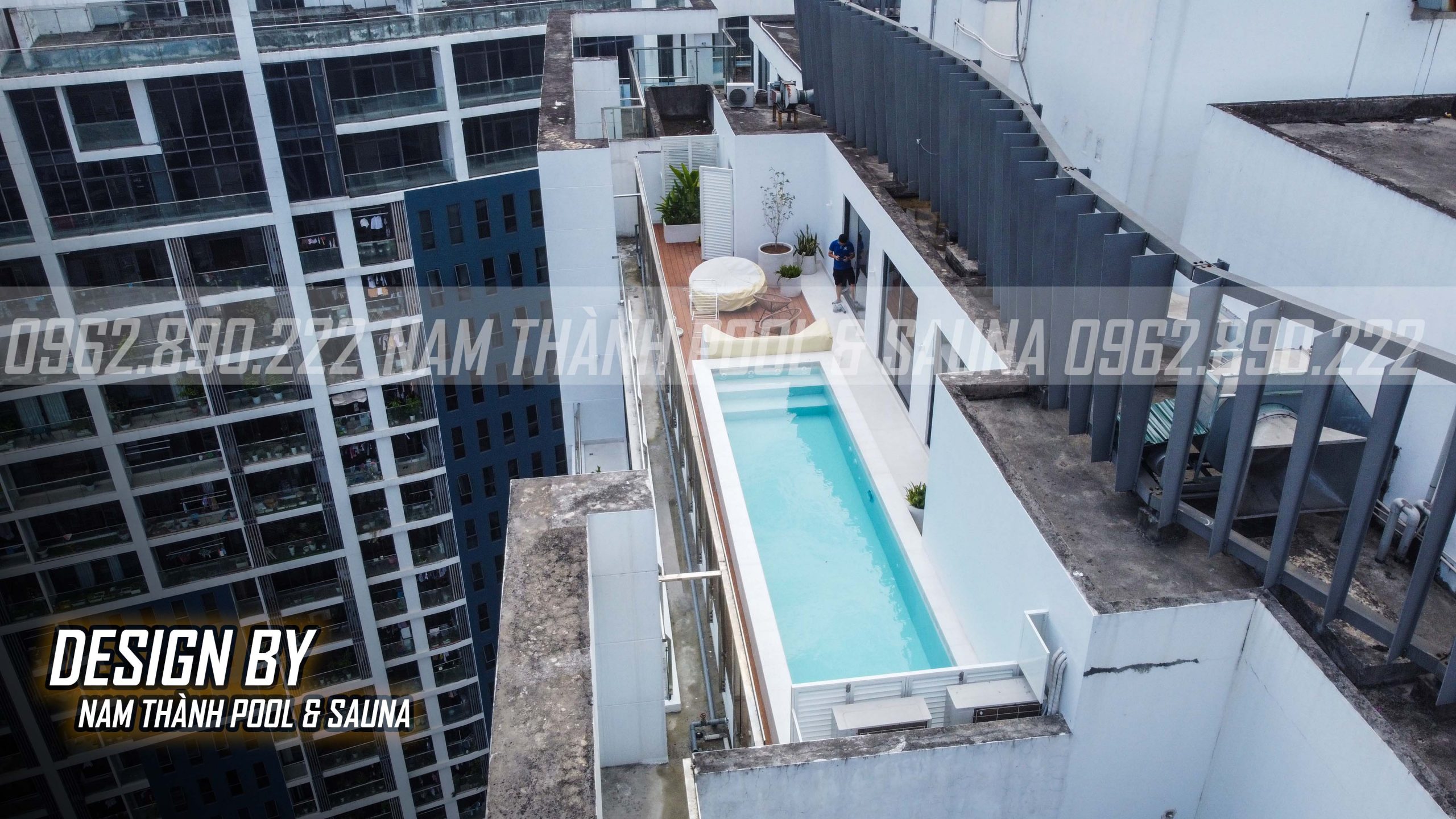 Bể bơi sân thượng thiết kế bởi Nam Thành