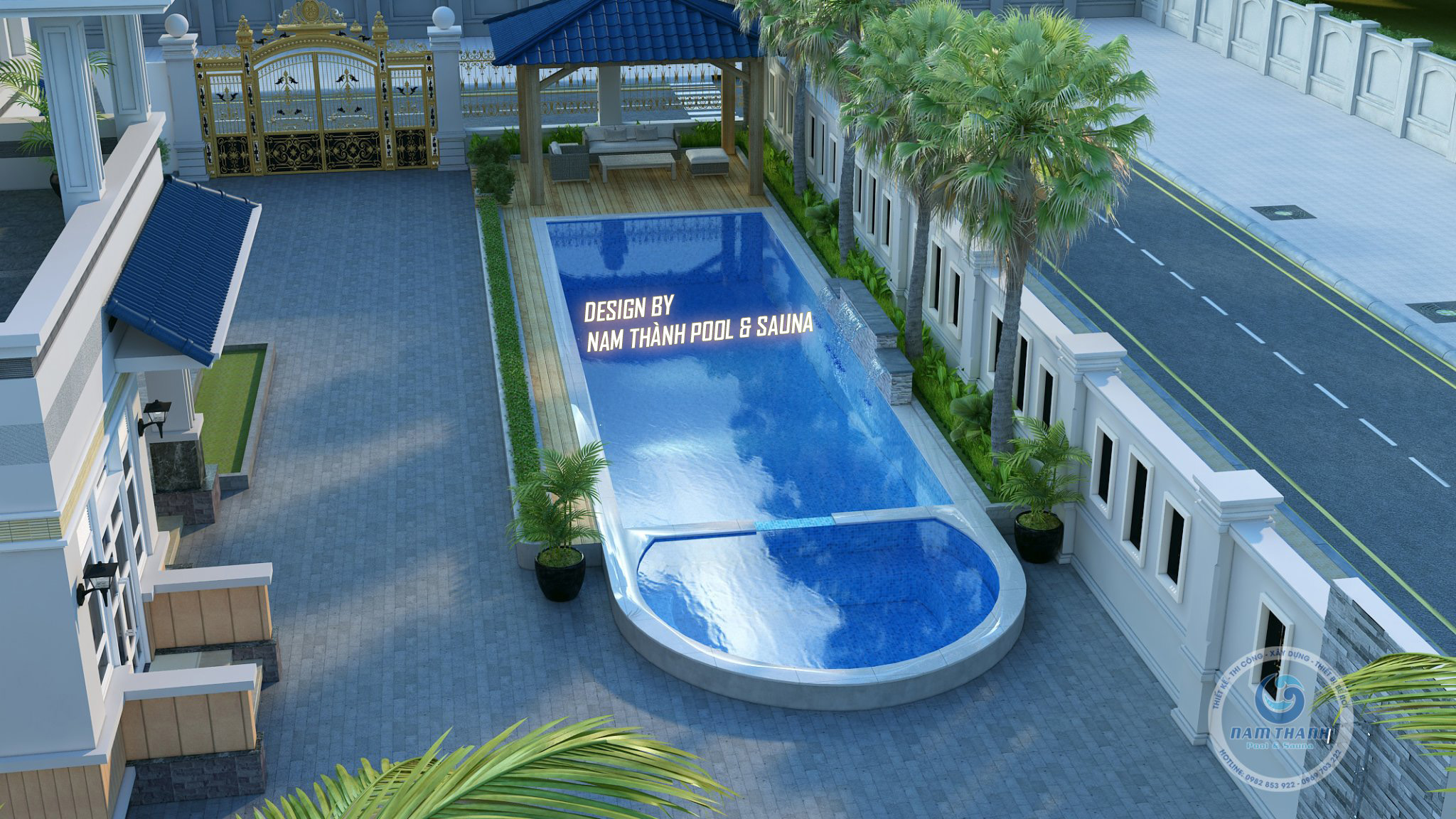 Một trong những thiết kế bể bơi biệt thự bởi Nam Thành