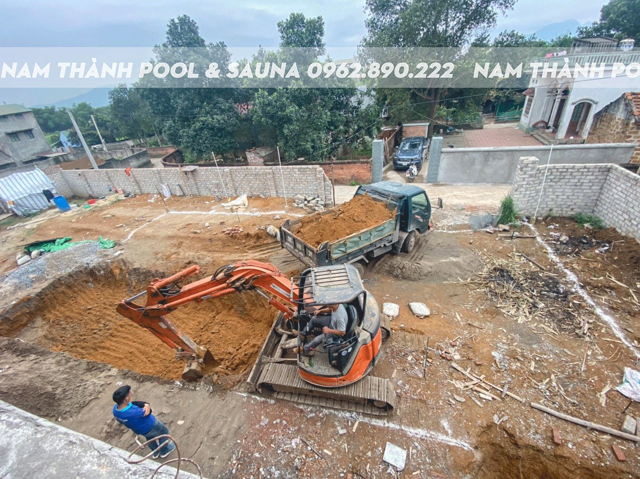 Làm bể bơi trọn gói Homestay Lạc Lạc Villa 22 9