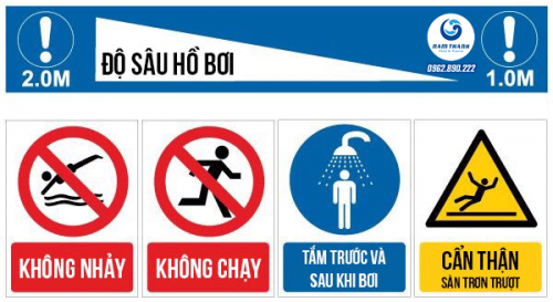 Biển báo bể bơi - Một trong những vật dụng quan trọng tại các địa điểm ...