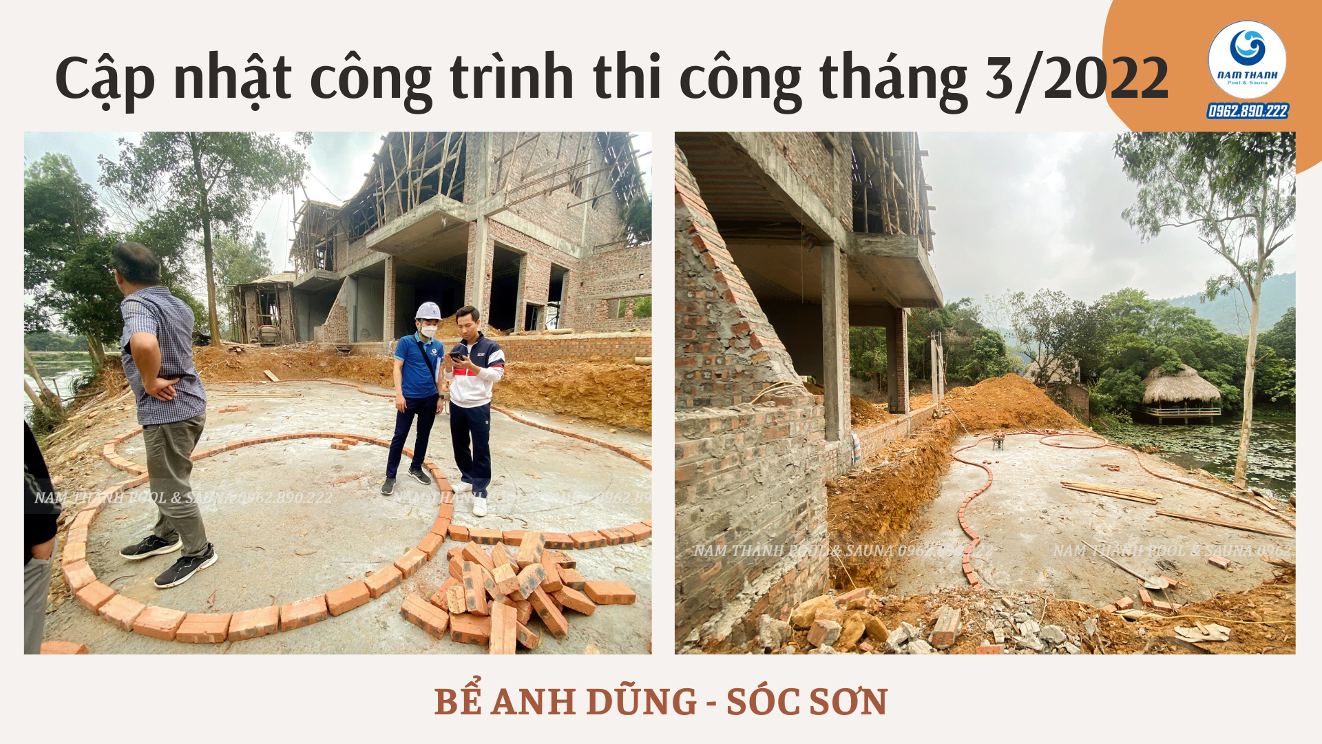 Cập nhật tiến độ 1 số công trình bể bơi tháng 12/2021 tại Nam Thành 16 7