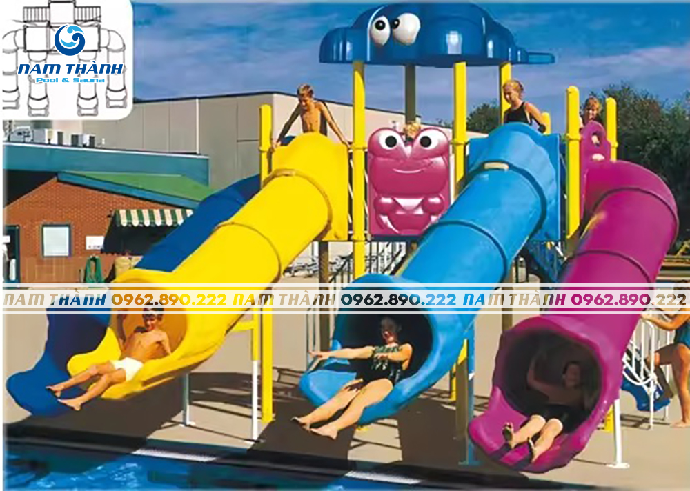 Bộ cầu trượt liên hoàn bể bơi