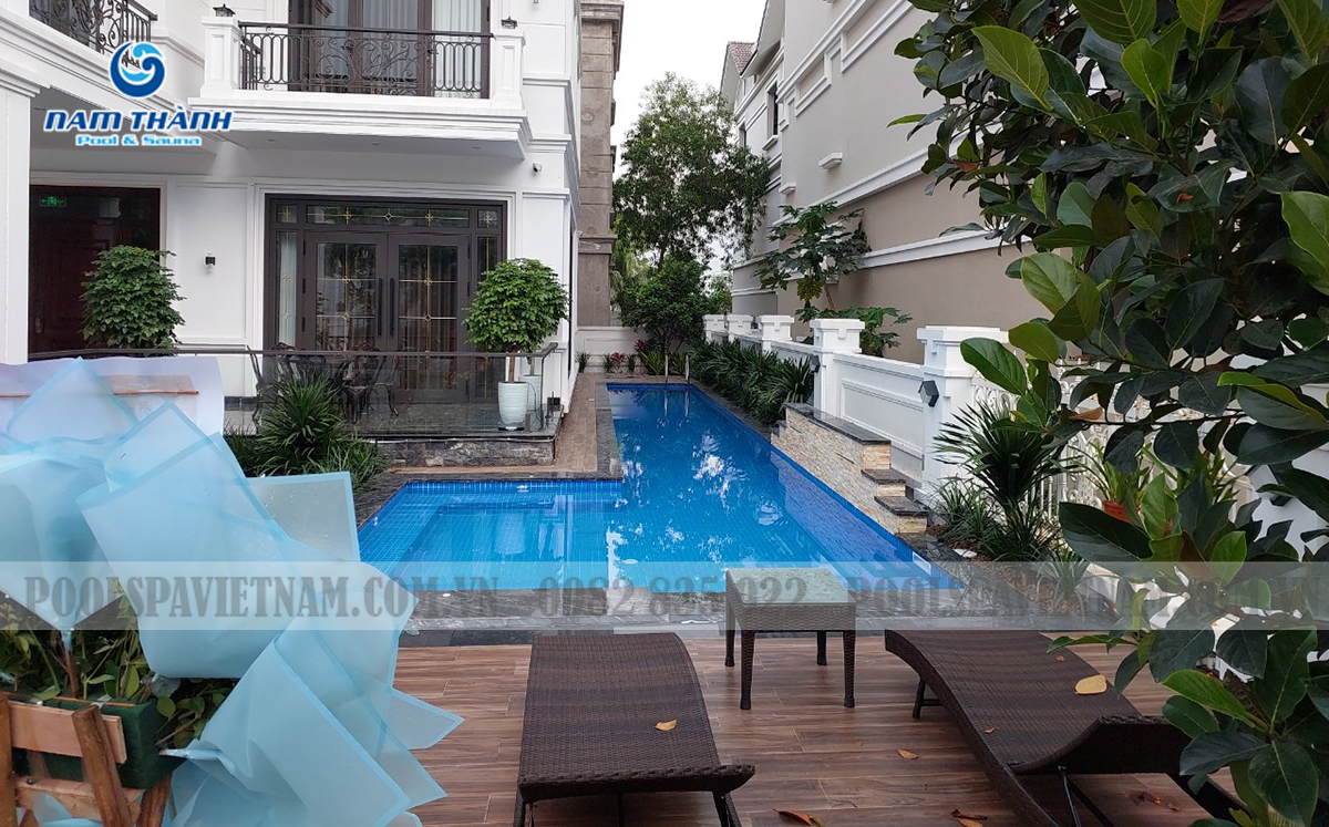 Dự án bể bơi gia đình anh Thạch tại Tuần Châu, Quảng Ninh