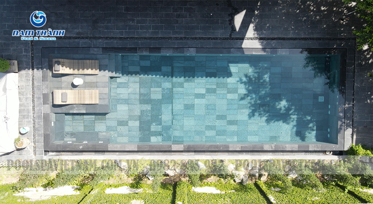 Dự án cải tạo bể bơi gia đình trong biệt thự phong cách Nhật tại Quy Nhơn