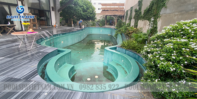Dự án cải tạo bể bơi gia đình trong biệt thự phong cách Nhật tại Quy Nhơn