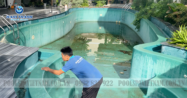Dự án cải tạo bể bơi gia đình trong biệt thự phong cách Nhật tại Quy Nhơn