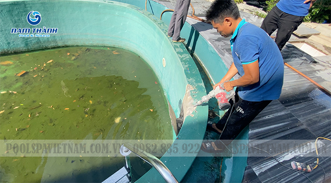 Dự án cải tạo bể bơi gia đình trong biệt thự phong cách Nhật tại Quy Nhơn