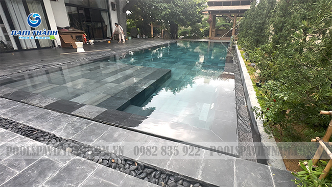 Dự án cải tạo bể bơi gia đình trong biệt thự phong cách Nhật tại Quy Nhơn