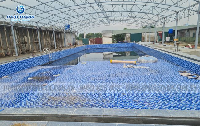 Cập nhật tiến độ công trình và hoàn thiện bể bơi kinh doanh Quý 2 năm 2024