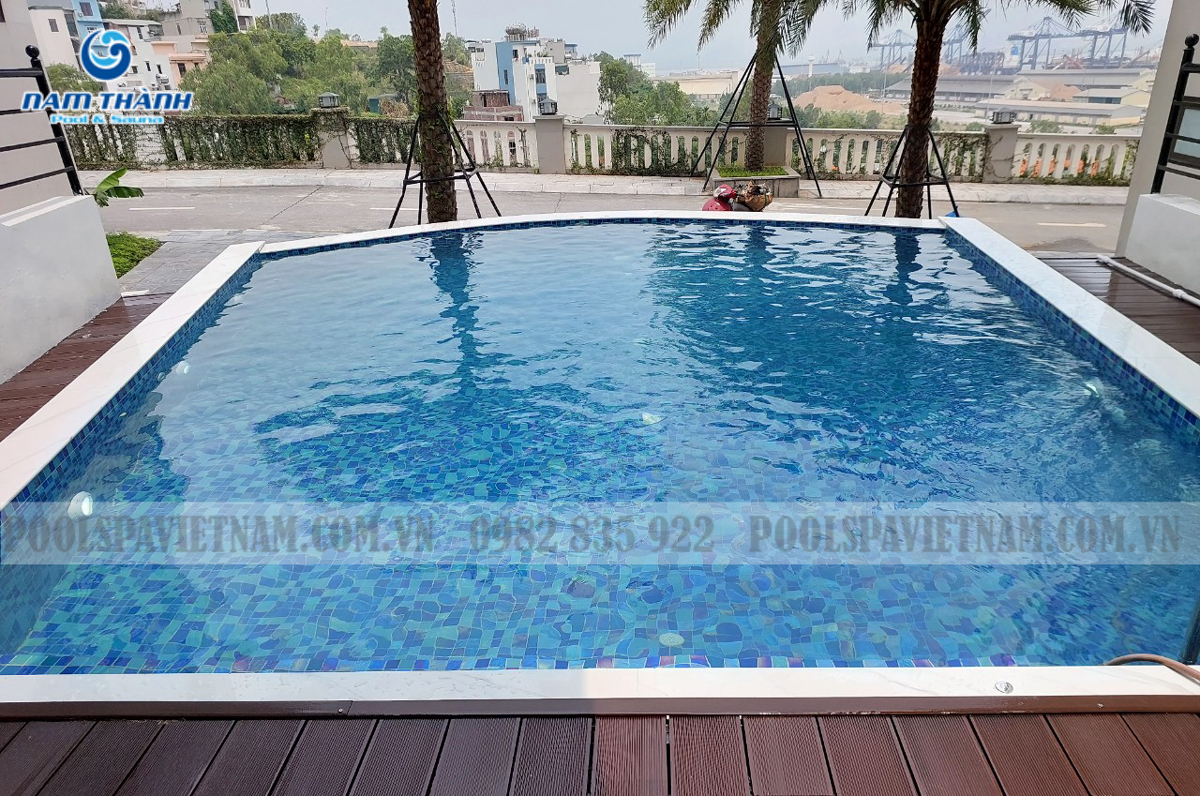 Dự án bể bơi gia đình anh Khoa tại Hạ Long, Quảng Ninh