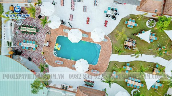 Dự án bể bơi kinh doanh kết hợp nhà hàng, cafe mang đậm phong cách Địa ...
