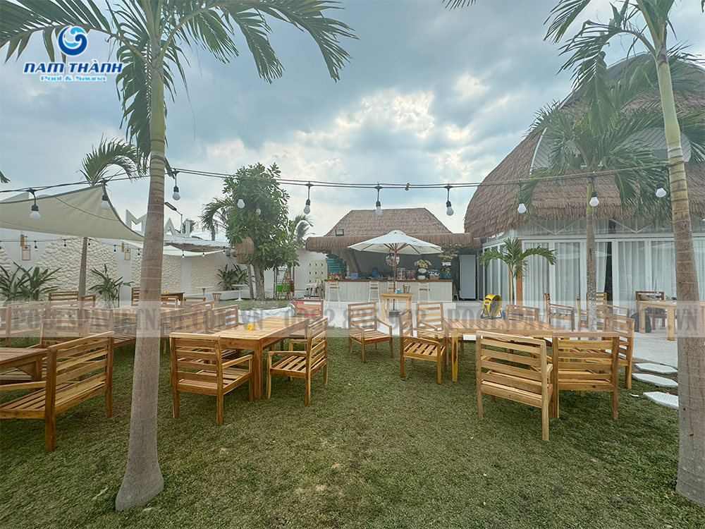 Dự án bể bơi kinh doanh kết hợp nhà hàng, cafe mang đậm phong cách Địa Trung Hải Tại Gò Dầu, Tây Ninh