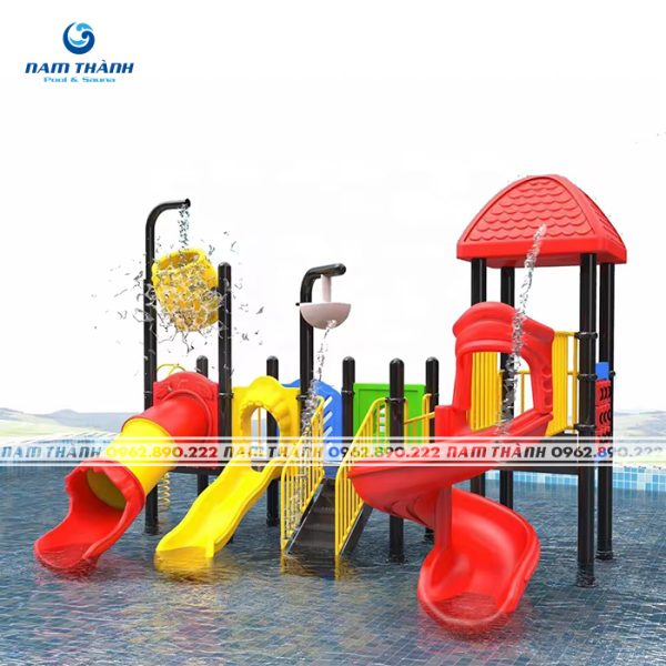 Cầu trượt nước bể bơi 3 làn - GD004