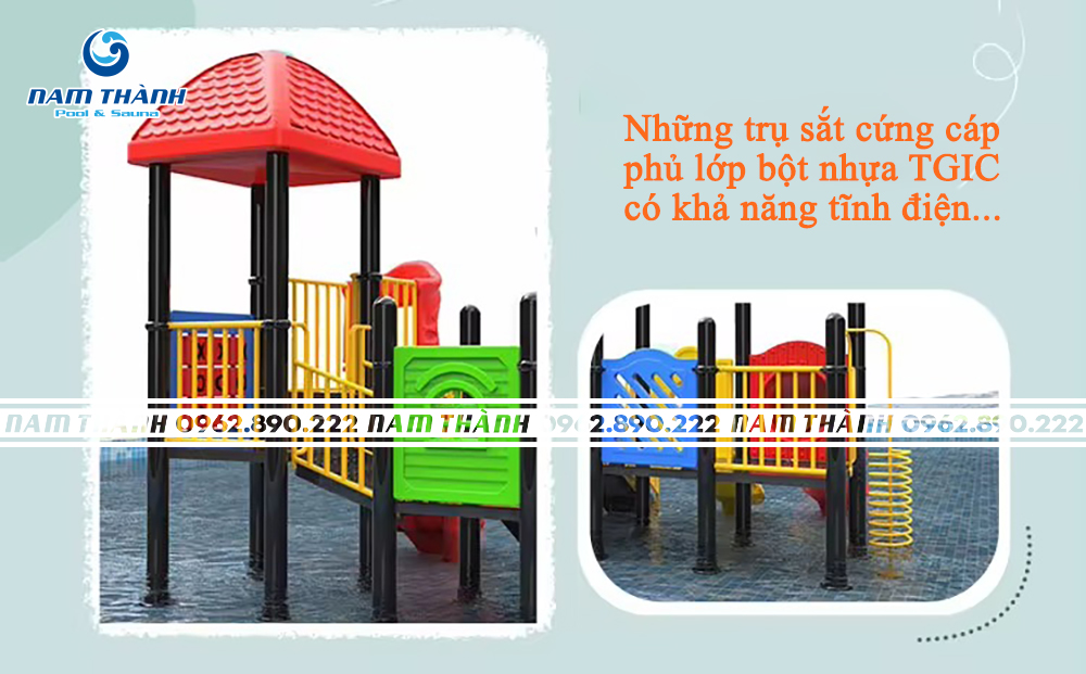 Cầu trượt nước bể bơi 3 làn - GD004