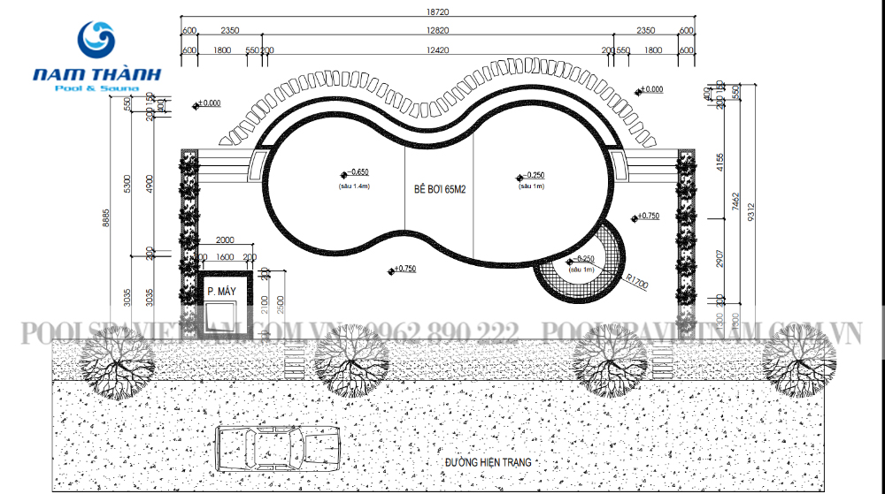 Dự án bể bơi gia đình cho vợ chồng Tiến sĩ Toán học tại Thạch Thất, Hà Nội