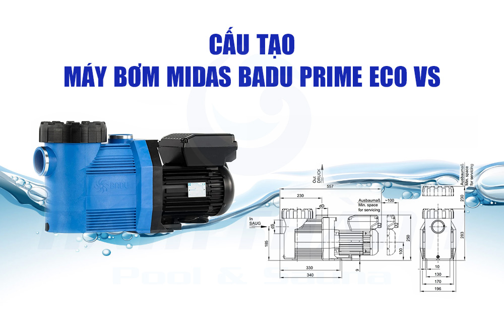 Máy bơm bể bơi Midas Badu Prime Eco VS 8 may bom be boi midas badu prime eco vs 3