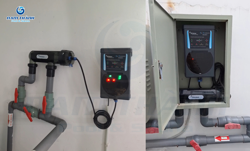 Bộ điện phân muối bể bơi Emaux 8 bo dien phan muoi be boi emaux 8